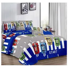 COMPRAPO - Cubrecama Quilt Infantil Liviano 1.5 Pza. Carrera Auto + Funda 50x70