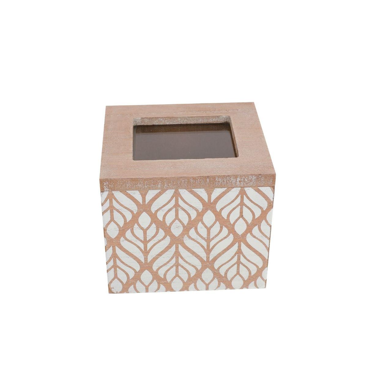 HOMEWELL - Caja de Té Madera Diseño 9.5x8.5x8.5cm HOMEWELL