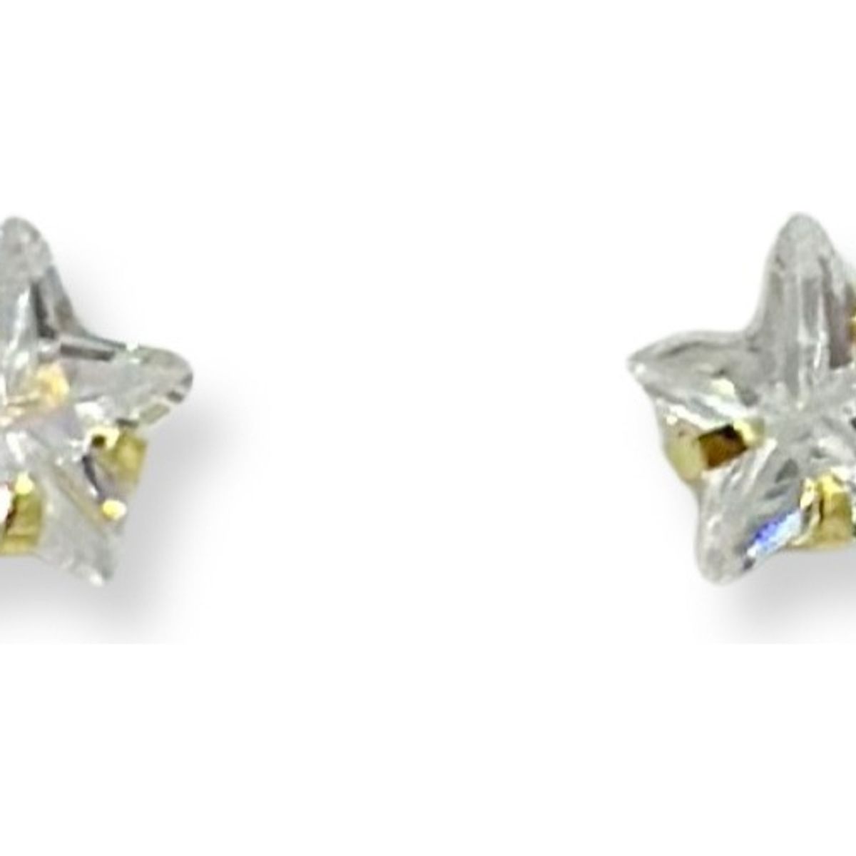 GENERICO - Aros Apegado Estrella Circon Enchapado En Oro Mas Caja