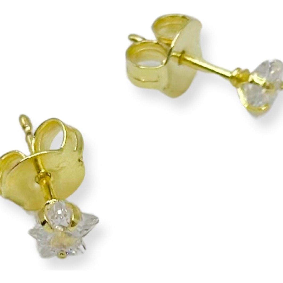 GENERICO - Aros Apegado Estrella Circon Enchapado En Oro Mas Caja