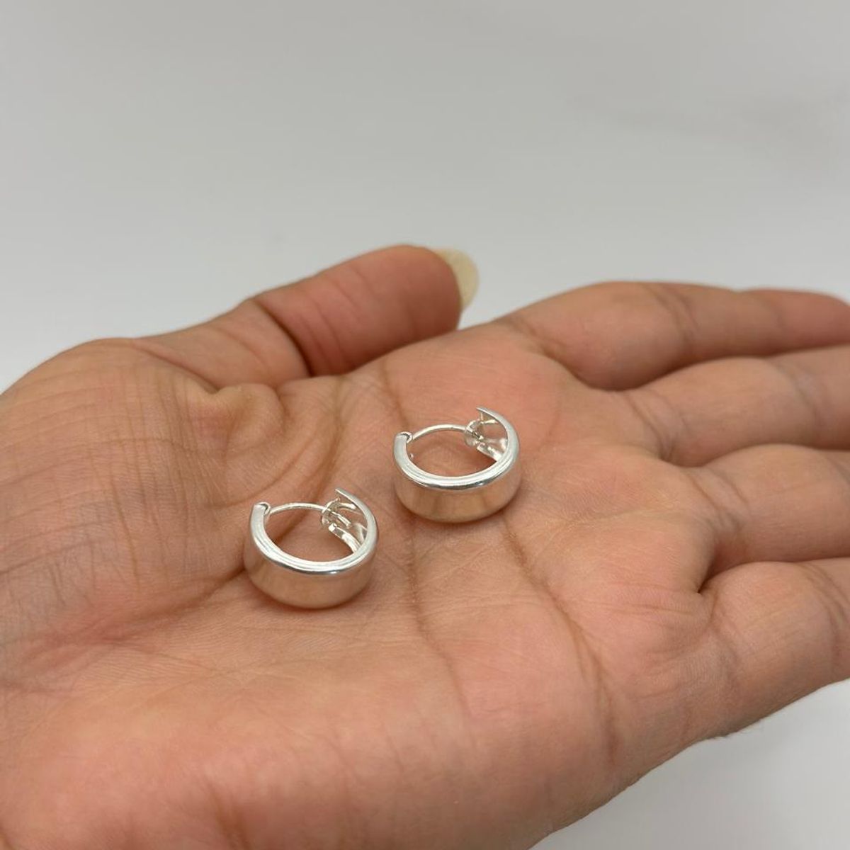 GENERICO - Aros Argolla Gruesas Pequeñas Plata Italiana 925 Mas Caja