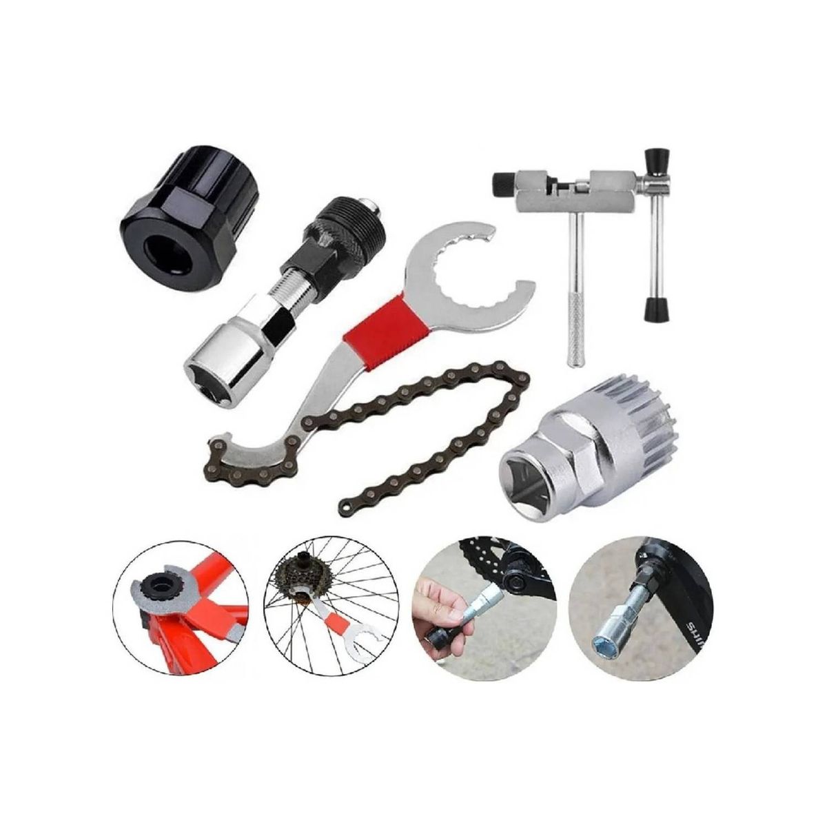 U BUY - Herramientas Bici Extractor Motor Corta Cadena Llave 5pcs