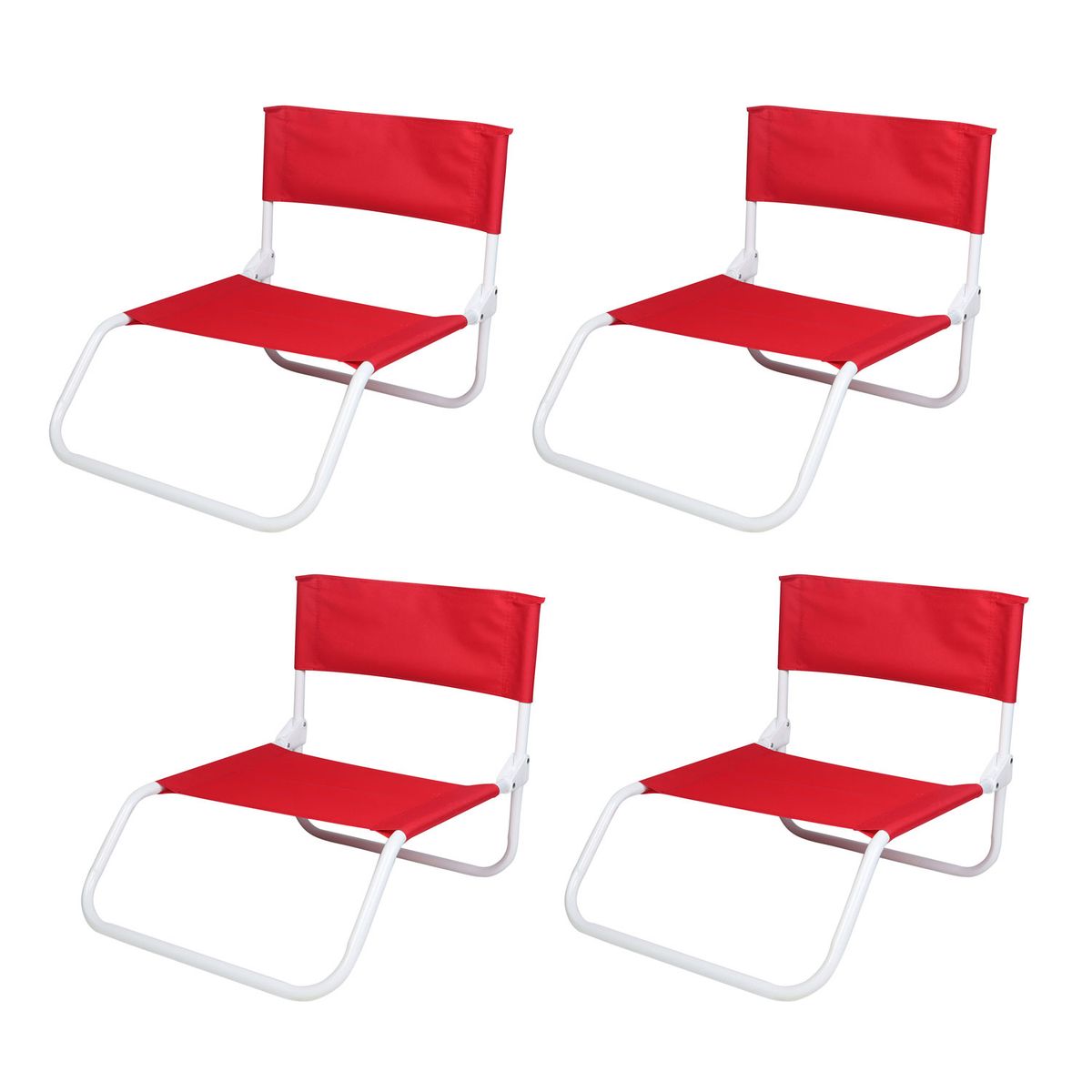 NOVAHUS - Pack 4 Sillas de Descanso Plegable Rojo