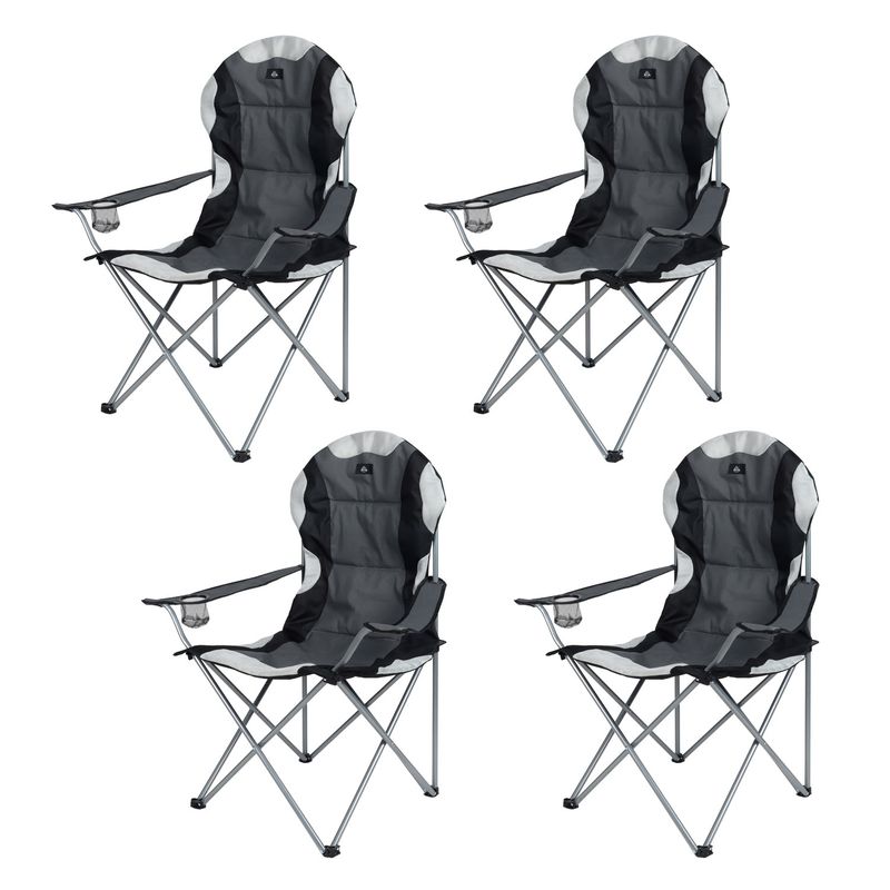 RUTTA - Pack 4 Silla Plegable Camping Negro