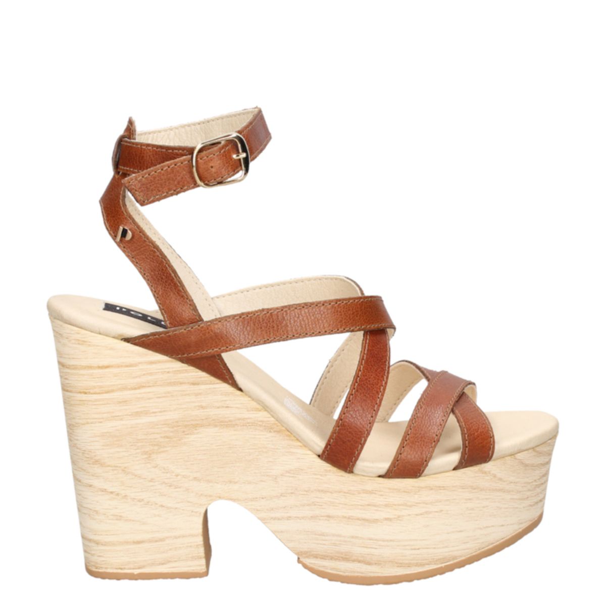 POLLINI - Sandalia Casual Marrón Pollini