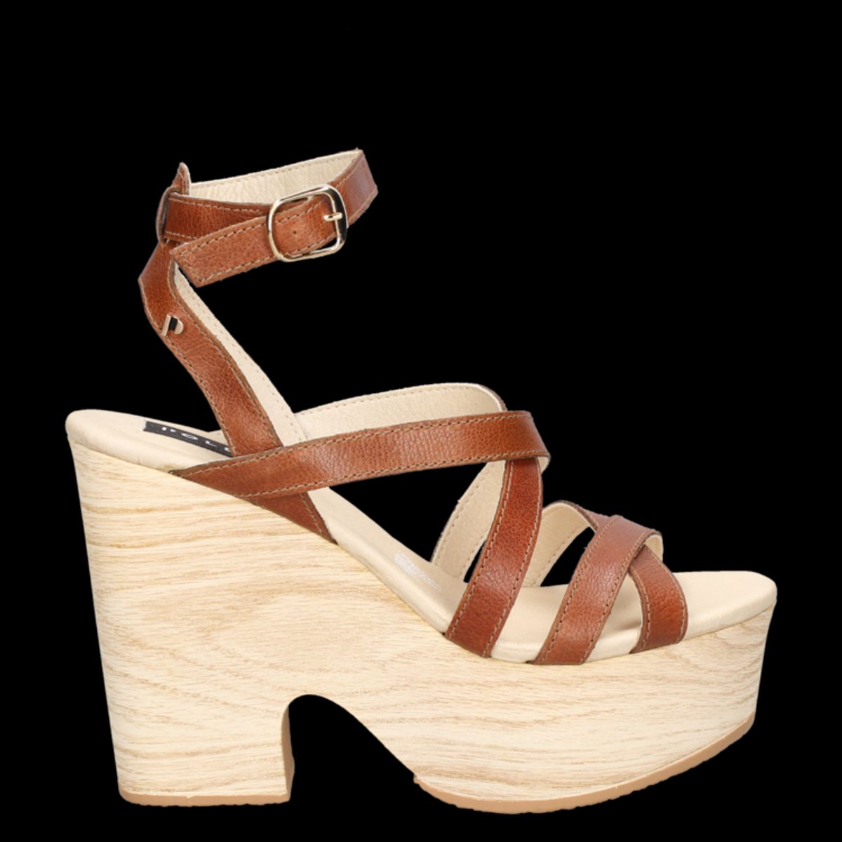 POLLINI - Sandalia Casual Marrón Pollini