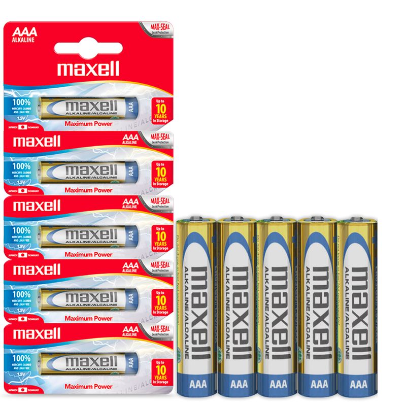 MAXELL - Pilas AAA LR03x5 1.5V Alcalina Maxell Durabilidad y Potencia