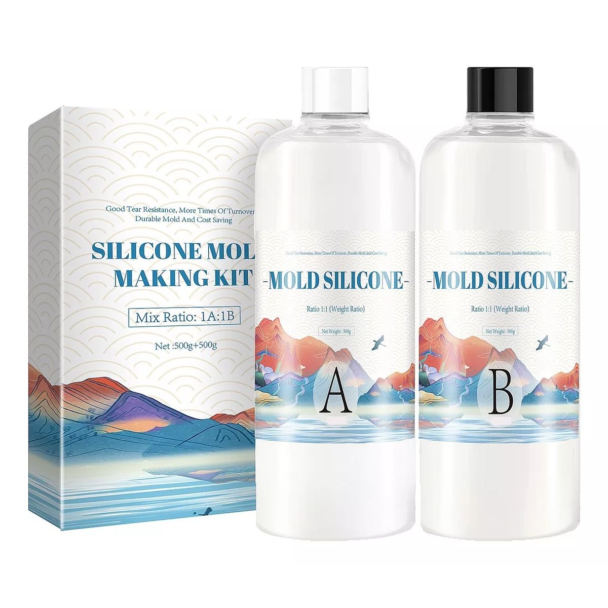 GENERICO - Silicona Caucho Moldes Epóxico Jabón Figuras 1kg Visc Med.