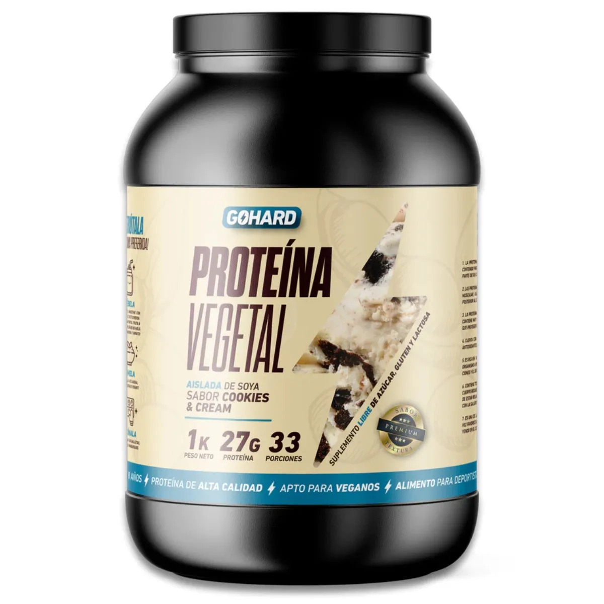 GOHARD - PROTEÍNA VEGETAL - 33 SERVICIOS - GOHARD COOKIES & CREAM.