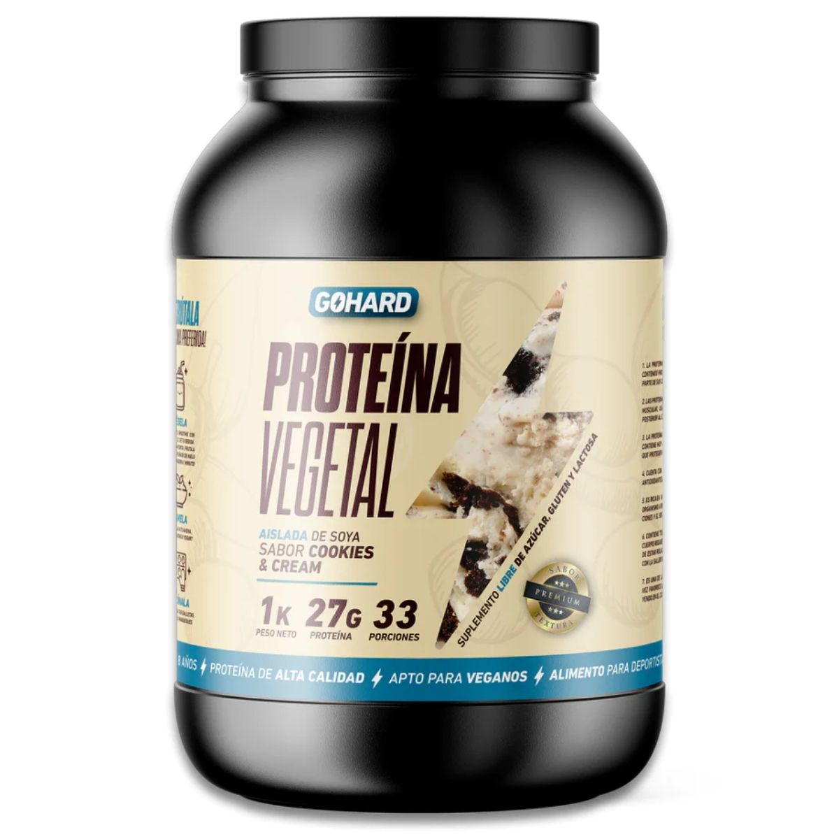 GOHARD - PROTEÍNA VEGETAL - 33 SERVICIOS - GOHARD COOKIES & CREAM.