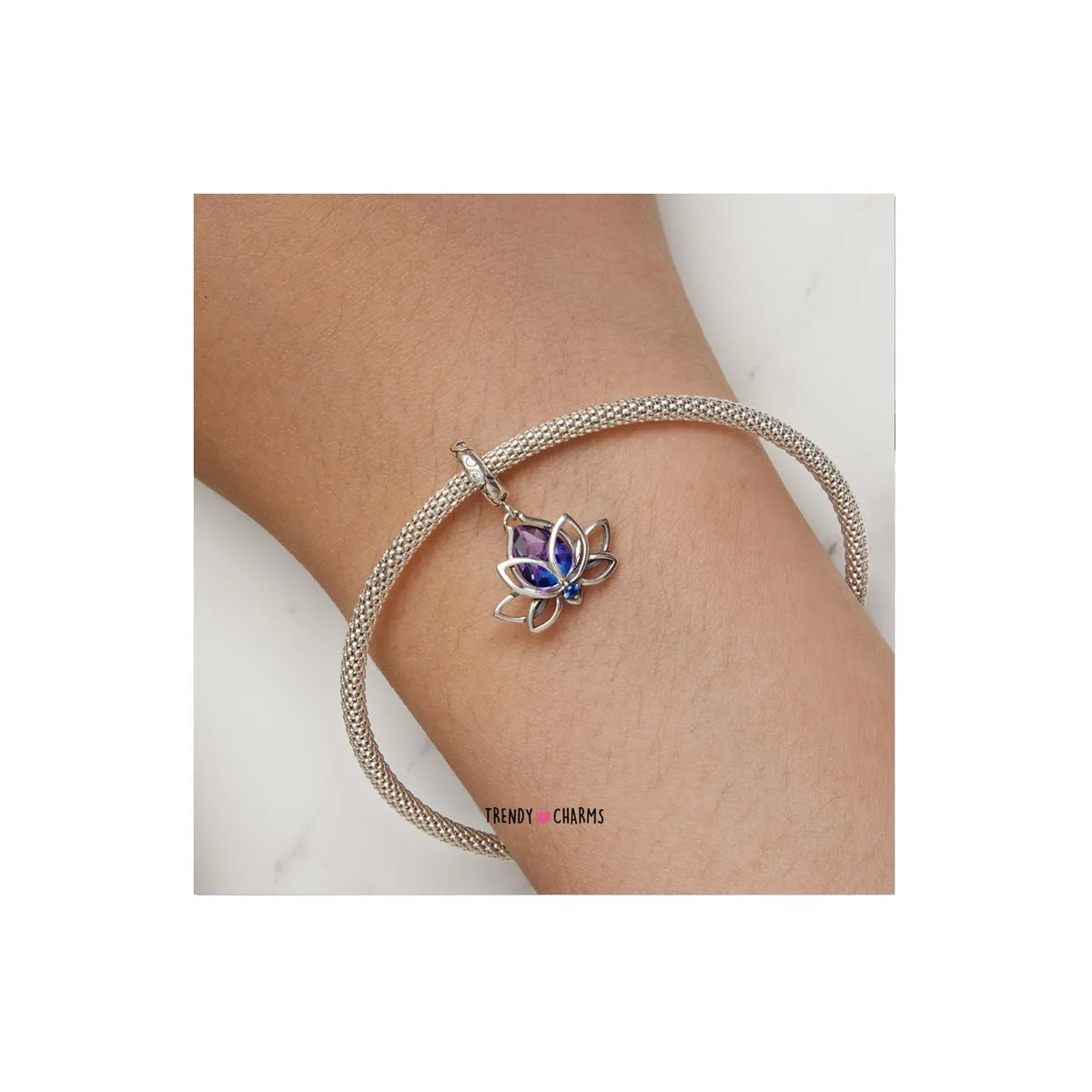 TRENDY CHARMS - Charm Flor de Loto Serenidad Plata 925