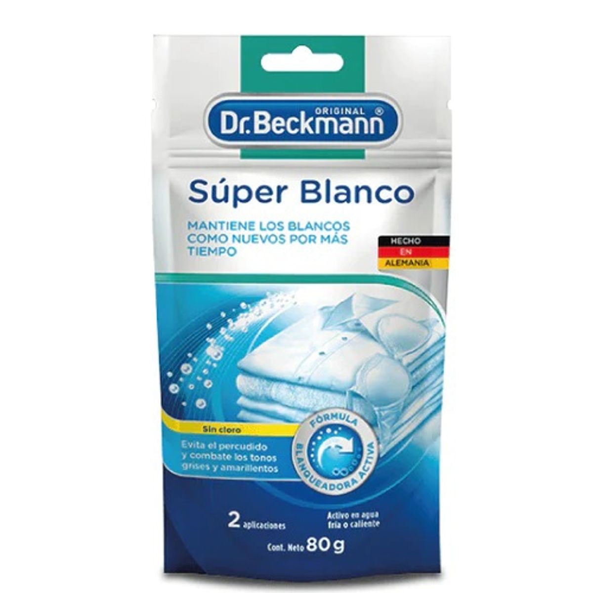 DR BECKMANN - Blanqueador Ropa Súper Blanco Dr. Beckmann 80 Grs