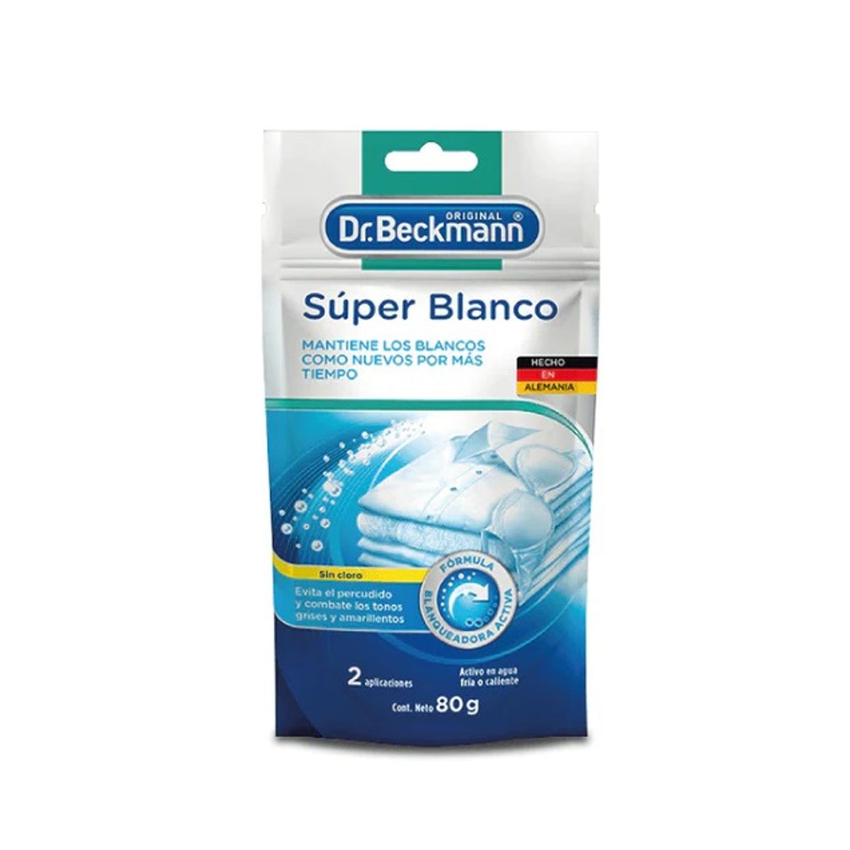 DR BECKMANN - Blanqueador Ropa Súper Blanco Dr. Beckmann 80 Grs