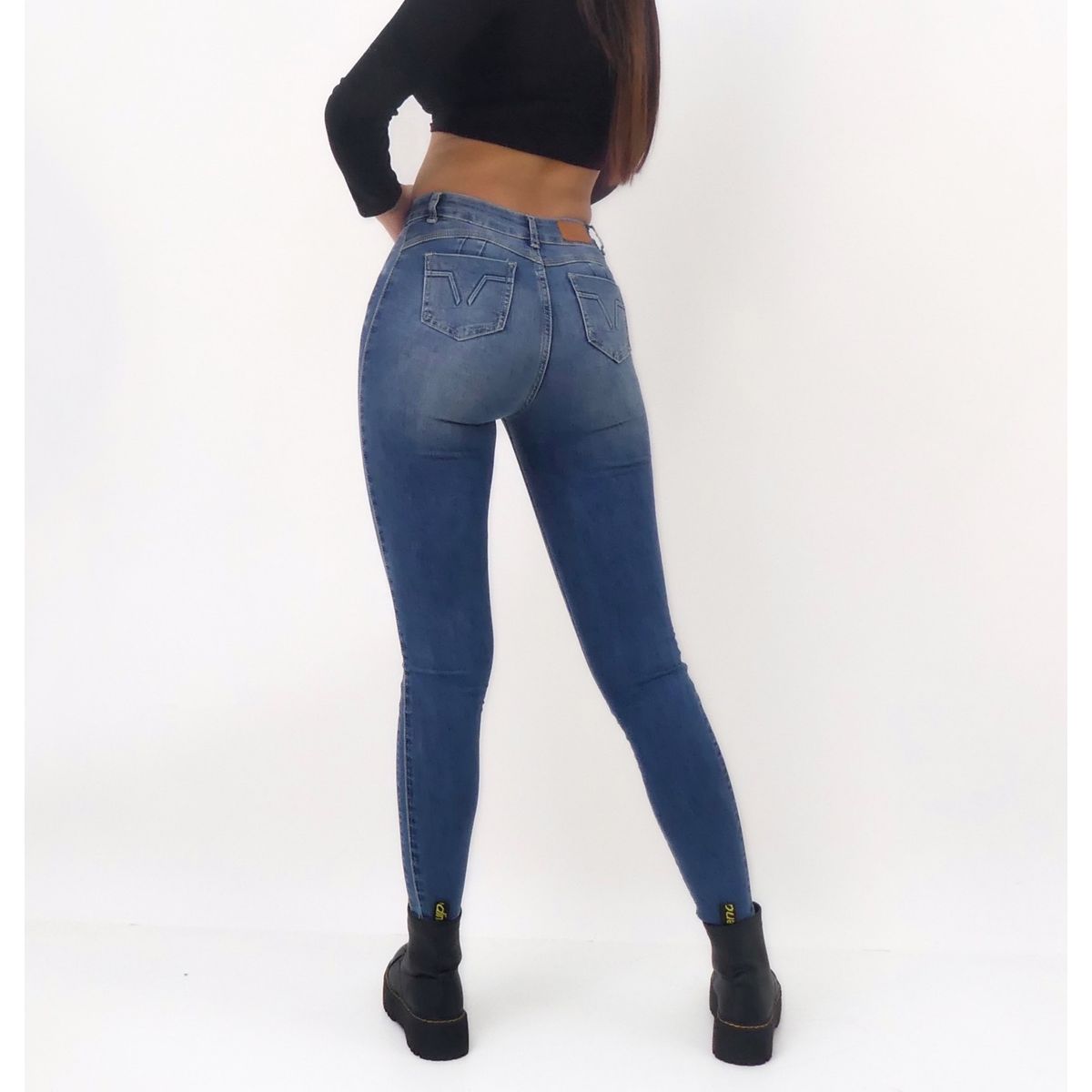 GENERICO - Jeans Skinny Azul Claro detalle lateral