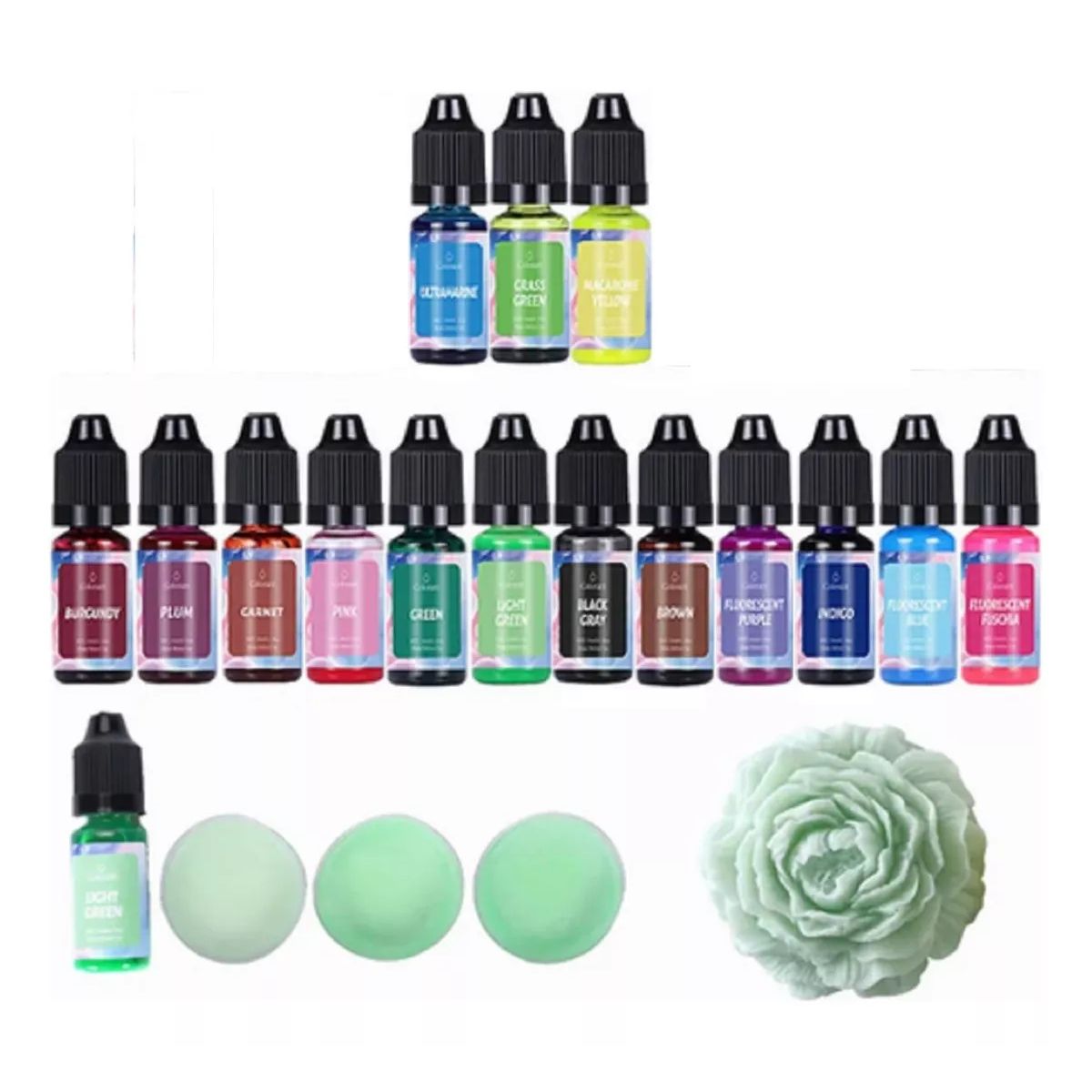 GENERICO - Pigmento Para Resina Uv 15 Colores Saturado Brillante