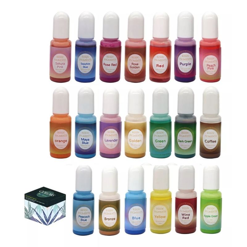 GENERICO - Pigmento Para Resina Uv Tinte Epóxica 20 Colores Perla.
