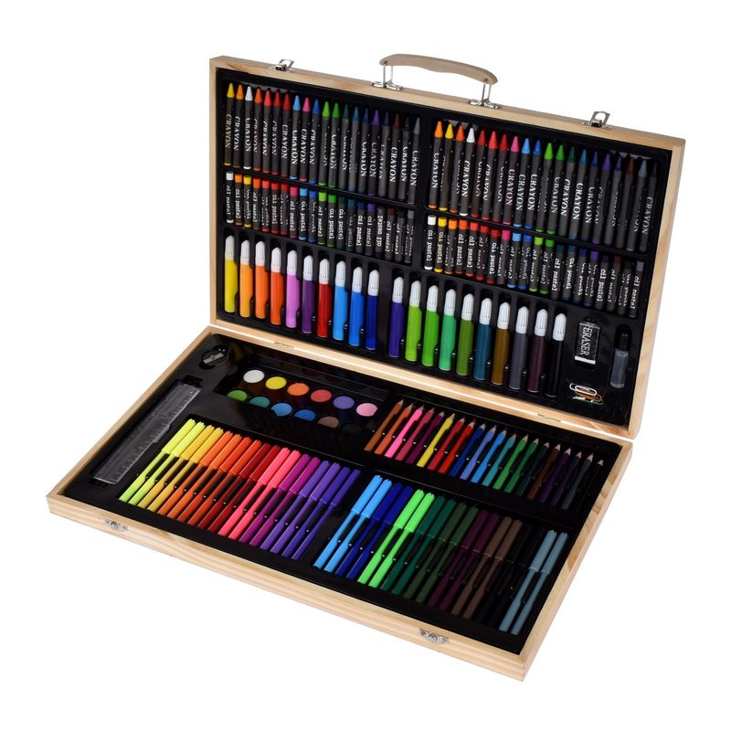 ANSALDO - Set De Arte Con 220 Piezas En Maleta De Madera