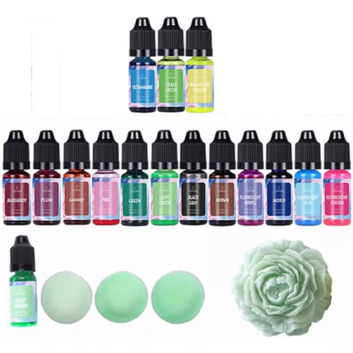 GENERICO - Colorante Para Vela Y Jabón Pigmento 15 Colores Saturado.