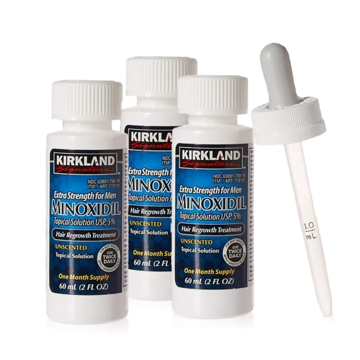 KIRKLAND - Minoxidil 5% Solución Tópica Tratamiento Regenerativo 3 Unds.