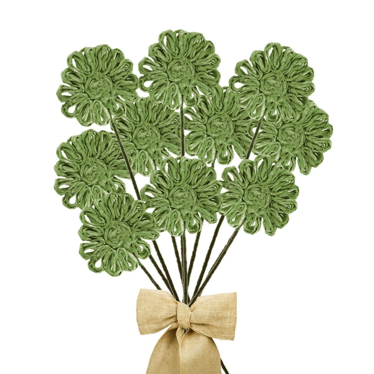 HOME ESSENTIALS - Flor Yute Verde 38 cm Pack 6 un.