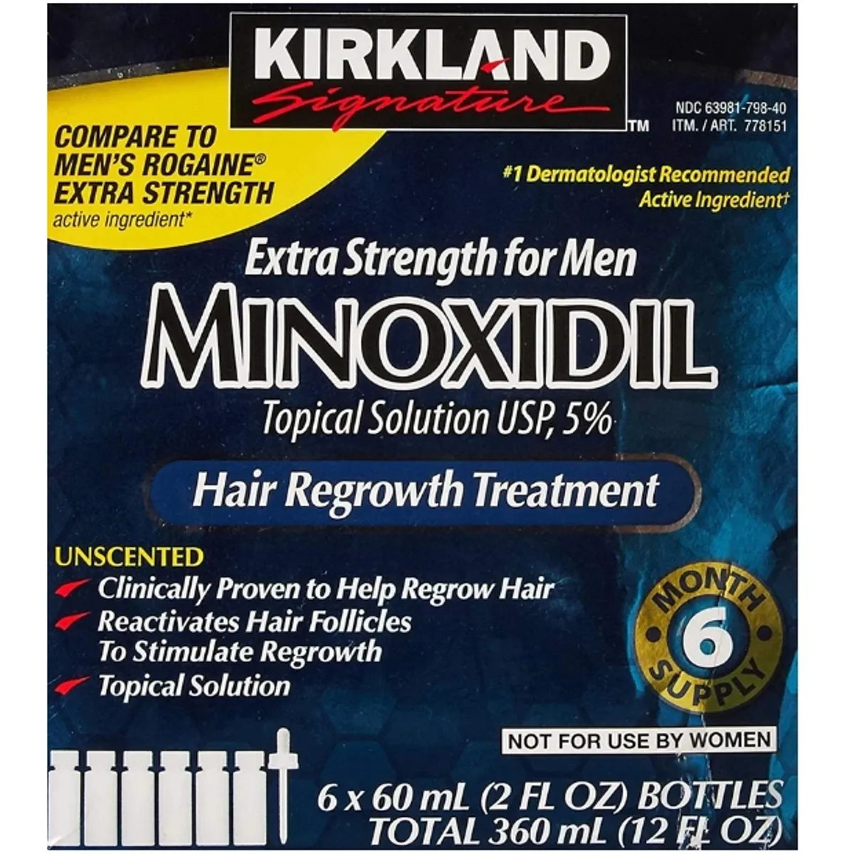 KIRKLAND - Minoxidil 5% Solución Tópica Tratamiento Regenerativo 1 Und.