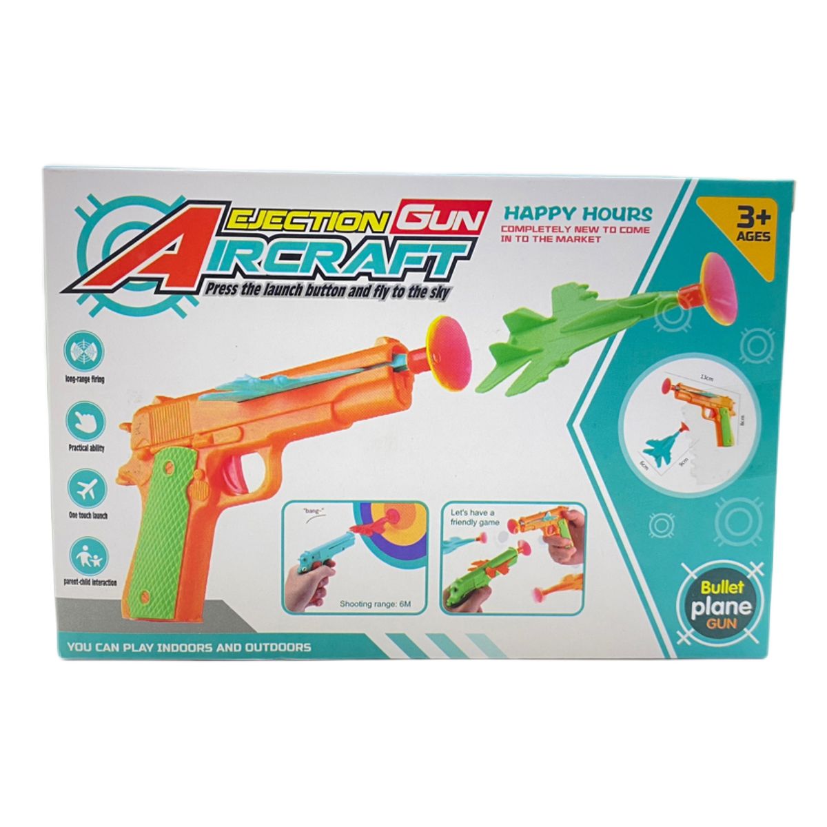 GENERICO - Pistola Lanza Aviones Juguete + 3 Aviones Niños