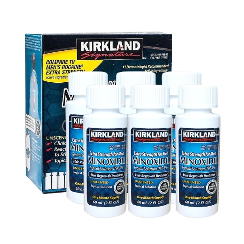 KIRKLAND - Minoxidil 5% Solución Tópica Tratamiento Regenerativo 6 Unds.