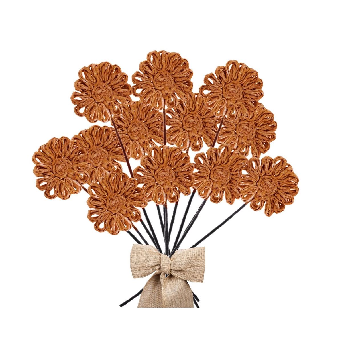 HOME ESSENTIALS - Flor Yute Naranja 38 cm Pack 6 un.