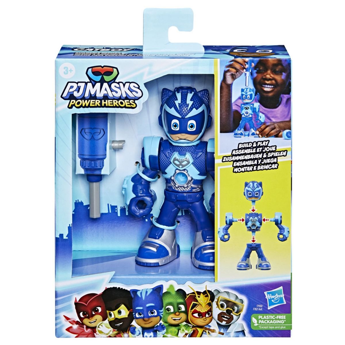 PJ MASKS - Figura de Acción PJ Masks Power Heroes para Ensamblar Catboy Héroe