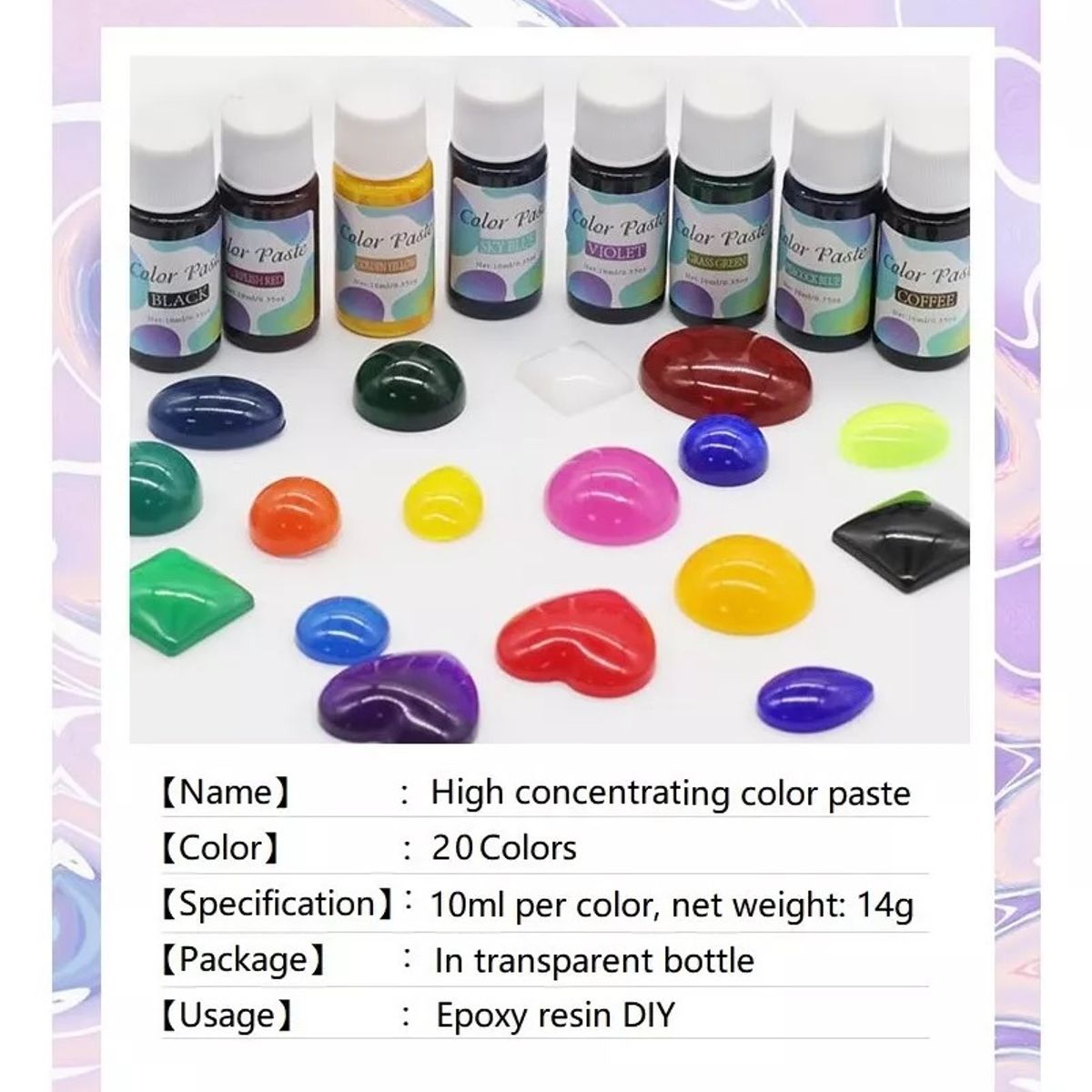 GENERICO - Pigmento Para Resina Uv 20 Colores Solido Brillante.