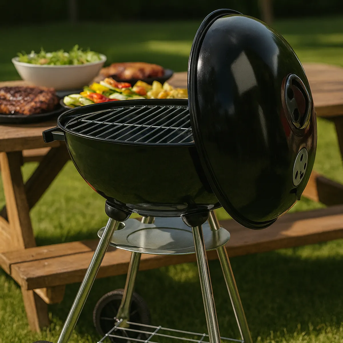 COSAS CASA - Parrilla A Carbon Encina Con Ruedas