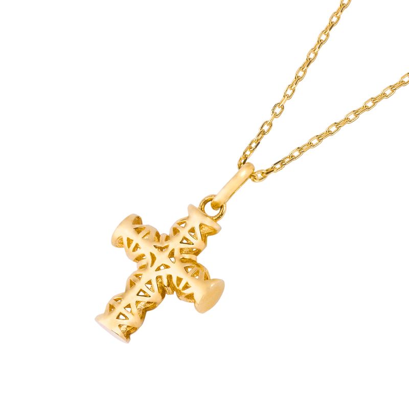 JB JOYAS BARON - Collar de Oro 18kt Cruz Labrada