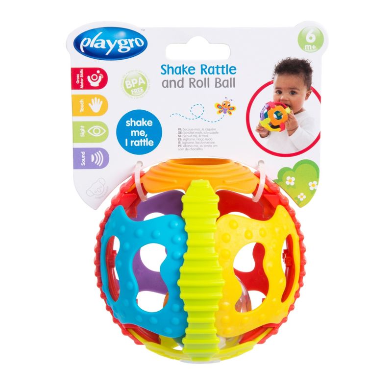 ANSALDO - Pelota sonajero PLAYGRO para bebé agita y rueda