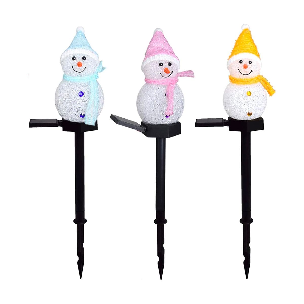 HB LEDS - Pack 3 Estaca Solar Muñeco De Nieve