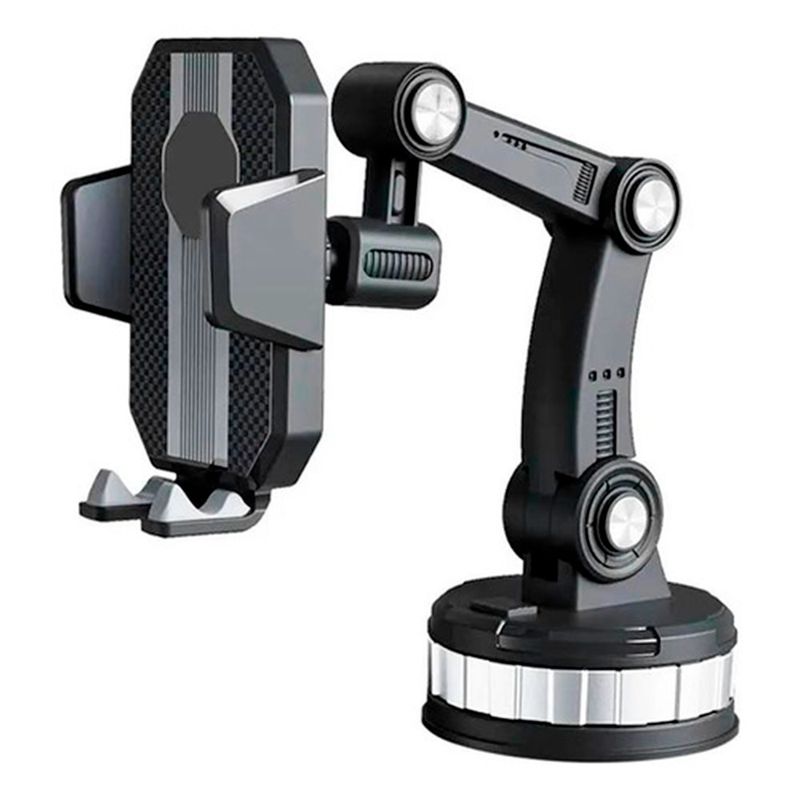 GENERICO - Porta Celular Auto Soporte Giratorio Ventosa Brazo Telescopico