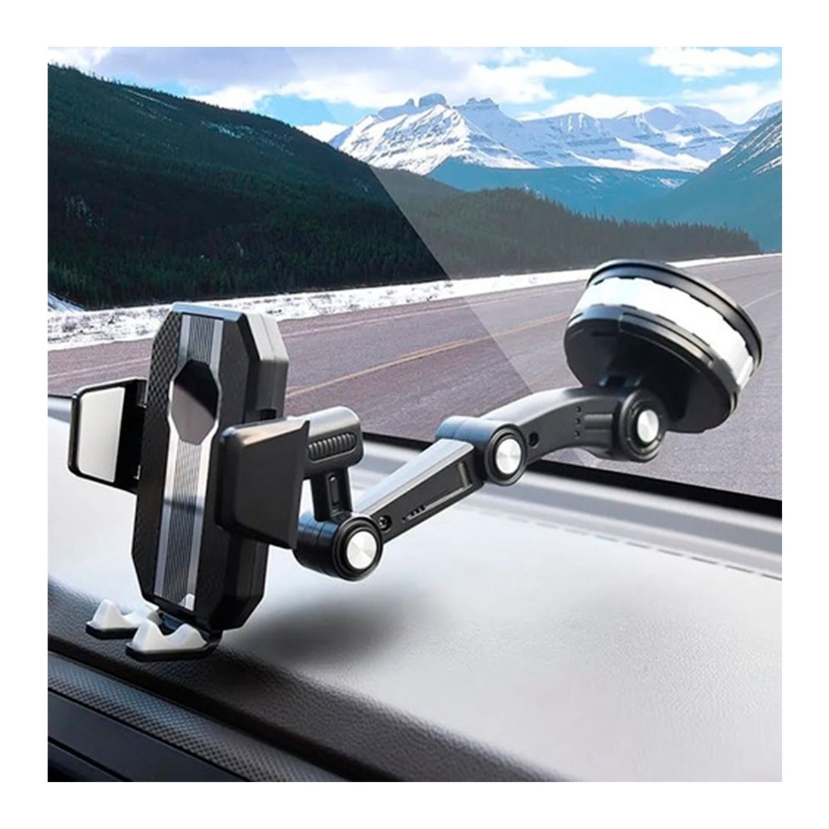 GENERICO - Porta Celular Auto Soporte Giratorio Ventosa Brazo Telescopico