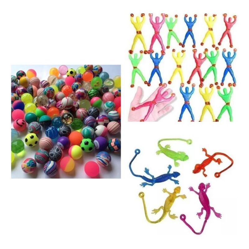 GENERICO - Pack Piñata 50 Saltarinas+20 Animales Lagartos+20 Spiderman