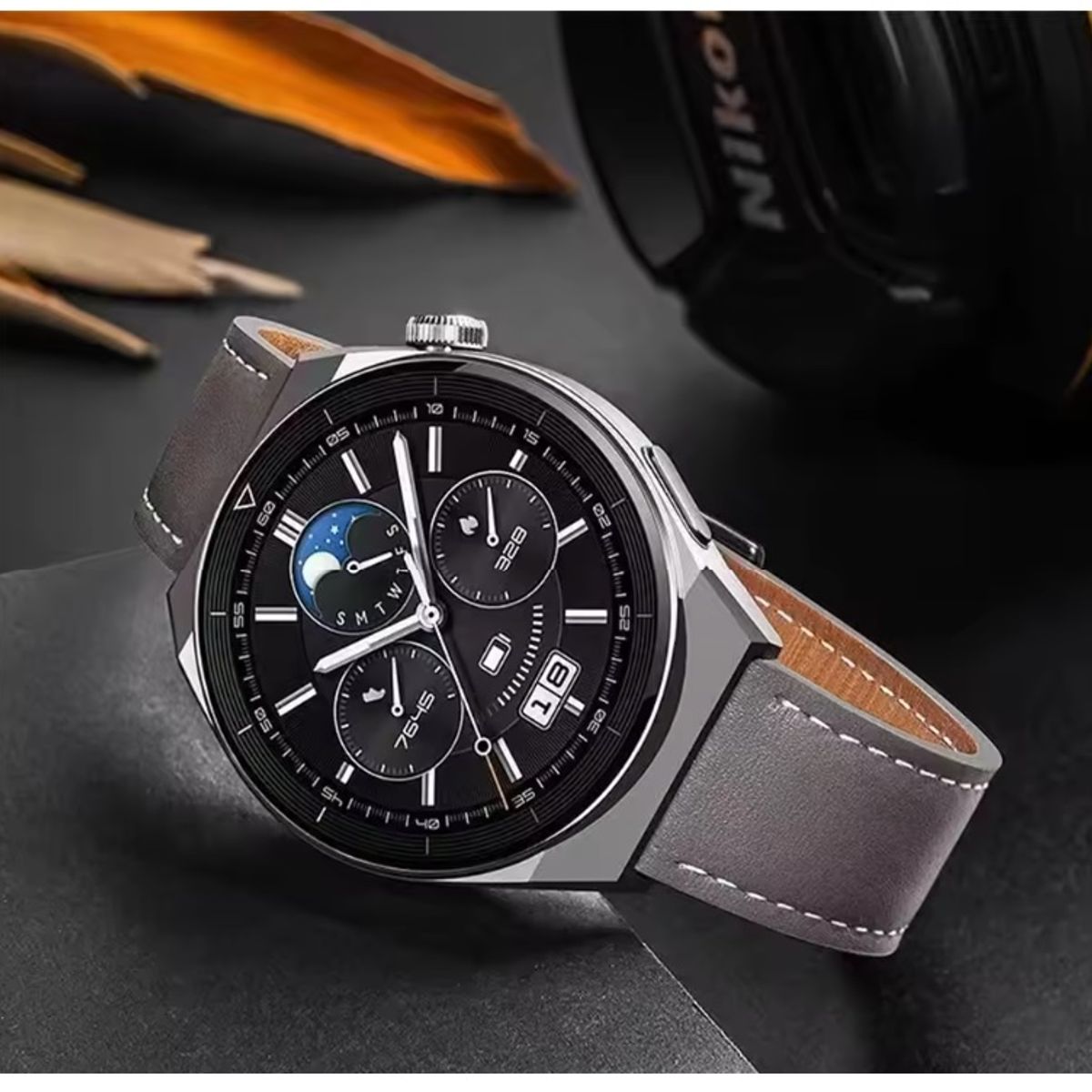 GENERICO - Correa Cuero Compatible Huawei Gt 6, 5 46mm , GTR 4