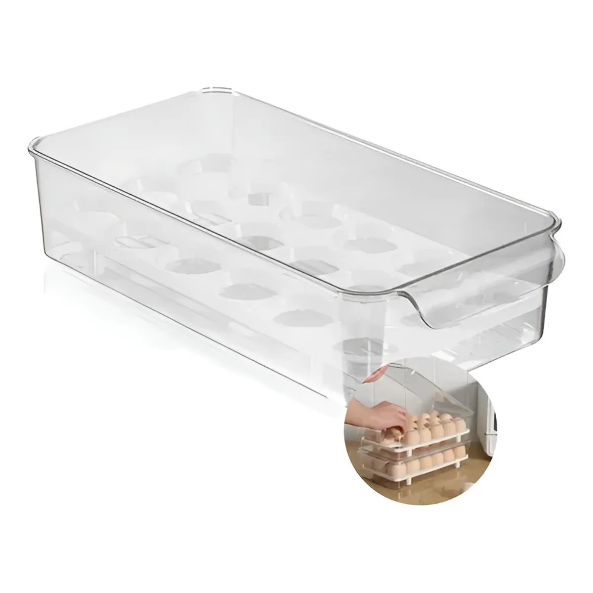 GENERICO - Porta Huevos Organizador De Refrigerador Organizador Huevos