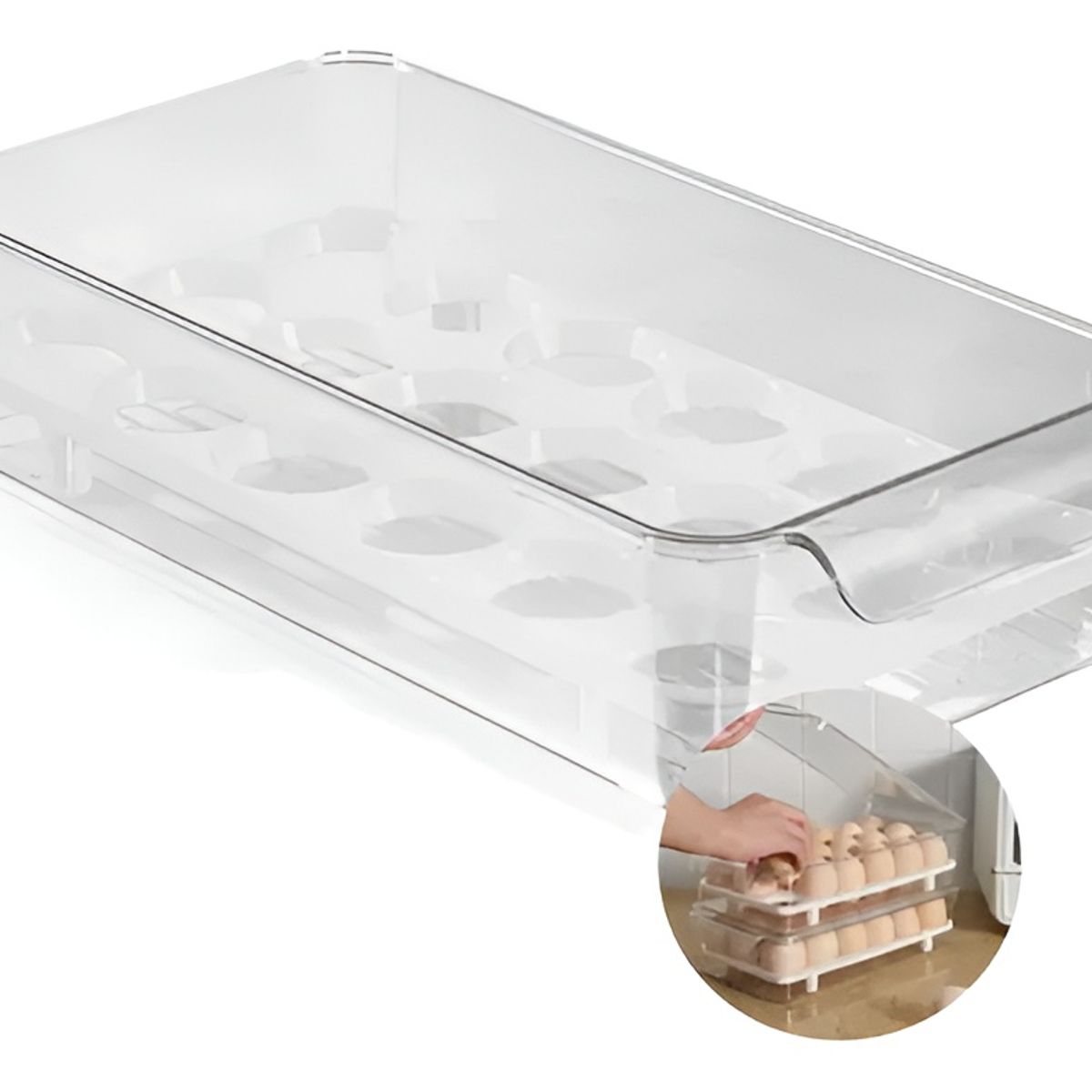 GENERICO - 2 Porta Huevos Organizador De Refrigerador Organizador Huevo