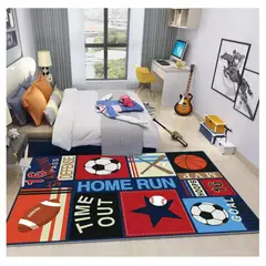 SMARTY XPERIENCE - Alfombra Lisa Infantil Modelo Pelotas y Beisbol 120x160 CM