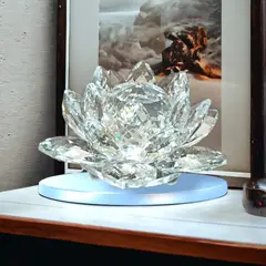 GENERICO - Figura Decorativa Flor de Lotto Cristal12 cms -Transparente