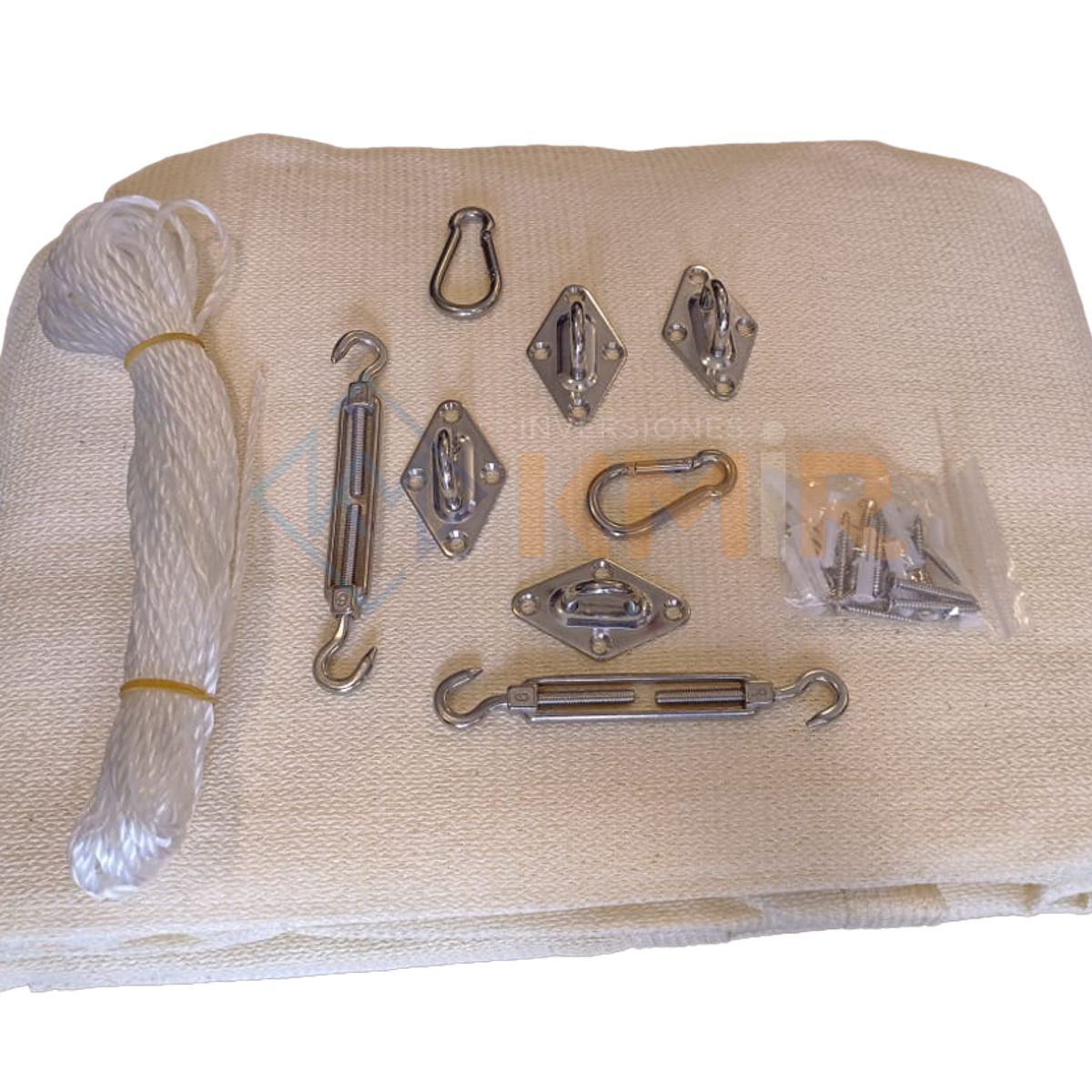 GENERICO - Vela Sombreadora 3x7 HDPE Rectangular Sombra 95 Con Kit Instalación