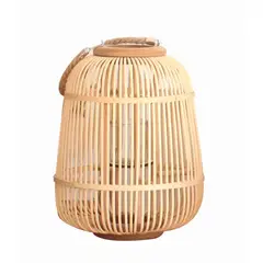 BOHEMIK - Lámpara porta velas de mesa de bambú boho