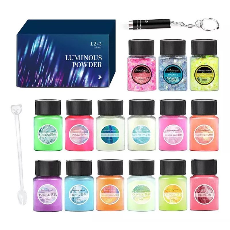 GENERICO - Pigmento Fluorescente Para Maquillaje, Uñas, Labiales 12 y 3