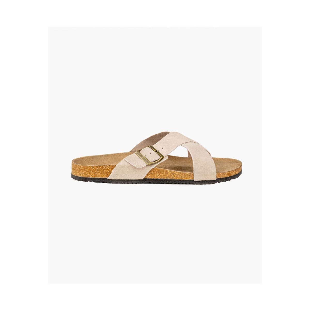 LOUNGE - Sandalias Mujer Gamuza Cruzadas Beige LOUNGE
