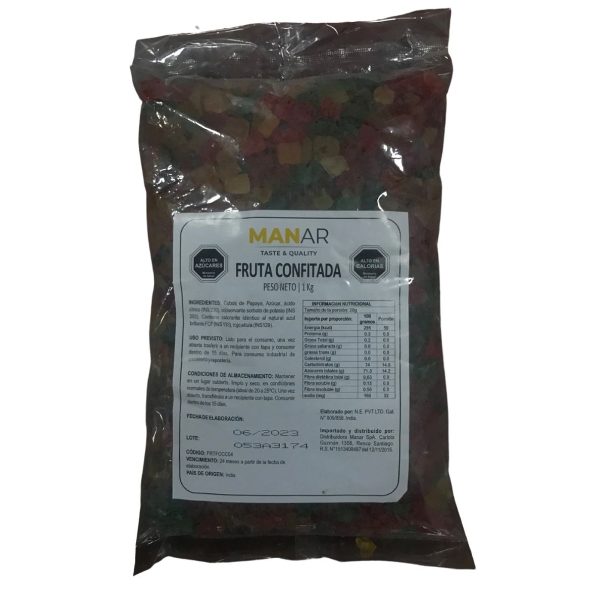 MANARE - Frutas Confitadas Para Pan De Pascua De 1kg Manar
