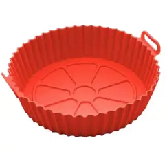 GENERICO - Cesta de silicona para freidora de aire circular roja