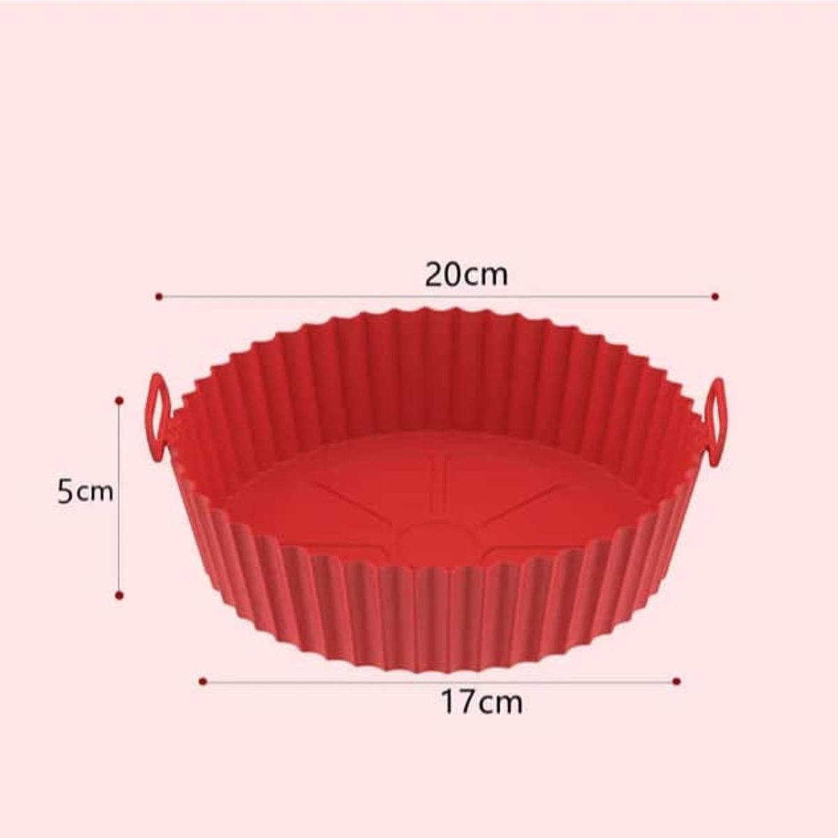 GENERICO - Cesta de silicona para freidora de aire circular roja