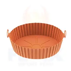 GENERICO - Cesta de silicona para freidora de aire circular marron
